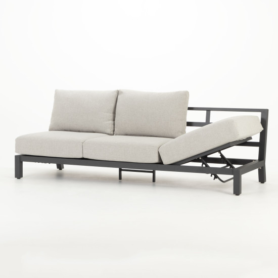 Catalina 4 Piece Outdoor Lounge Set With Sunlounger, Gunmetal