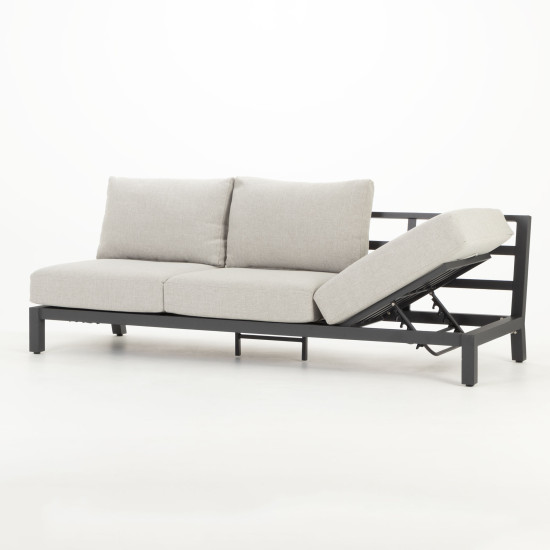 Catalina 4 Piece Outdoor Lounge Set With Sunlounger, Gunmetal