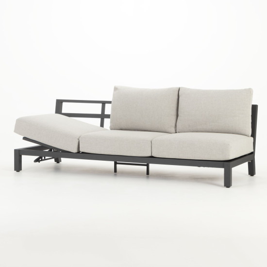 Catalina 4 Piece Outdoor Lounge Set With Sunlounger, Gunmetal