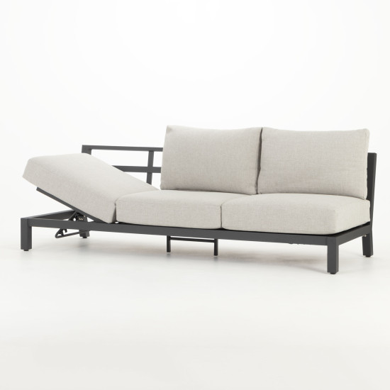 Catalina 4 Piece Outdoor Lounge Set With Sunlounger, Gunmetal