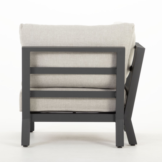 Catalina 5 Piece Outdoor Corner Lounge Set With Coffee Table - W126, Gunmetal