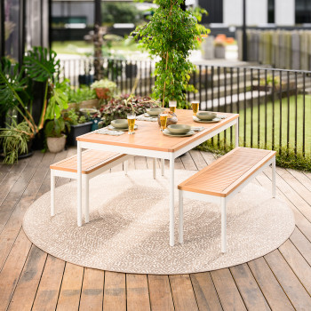 Cayman 3 Piece Outdoor Dining Set, White