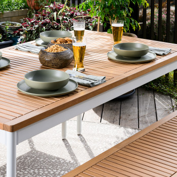 Cayman 3 Piece Outdoor Dining Set, White