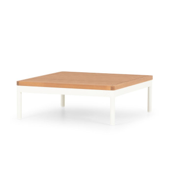 Cayman 3 Piece Outdoor Lounge Set with Square Coffee Table, White