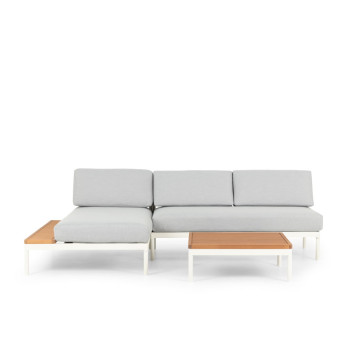 Cayman 3 Piece Outdoor Lounge Set with Square Coffee Table, White