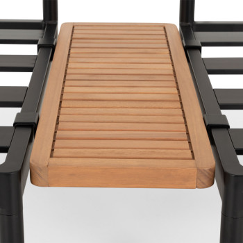 Cayman 3 Piece Outdoor Lounge Set with Side Table, Black