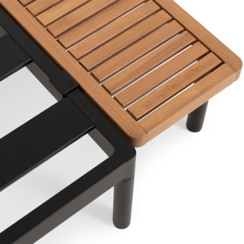 Cayman 3 Piece Outdoor Lounge Set with Side Table, Black