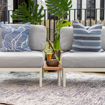 Cayman 3 Piece Outdoor Lounge Set with Side Table, White