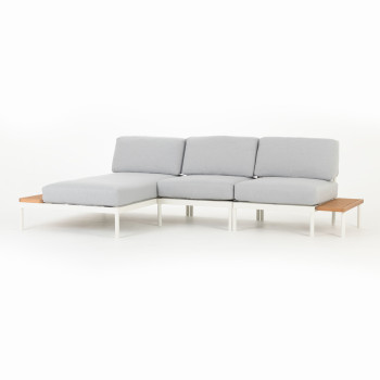 Cayman 4 Piece Outdoor Lounge Set with Sunlounger, White