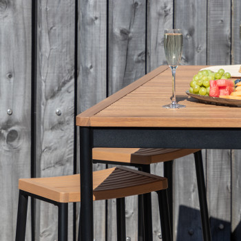 Cayman 5 Piece Outdoor Bar Set, Black