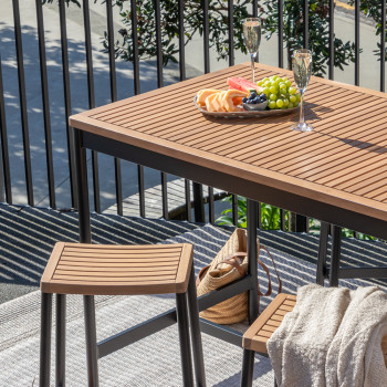 Cayman 5 Piece Outdoor Bar Set, Black