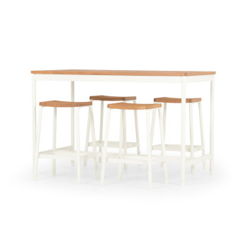 Cayman 5 Piece Outdoor Bar Set, White