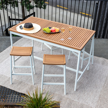 Cayman 5 Piece Outdoor Bar Set, White