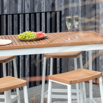 Cayman 5 Piece Outdoor Bar Set, White