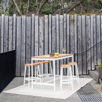 Cayman 5 Piece Outdoor Bar Set, White