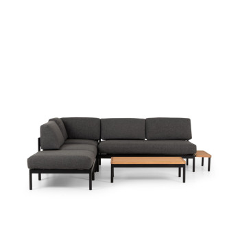 Cayman 6 Piece Outdoor Lounge Set with Coffee Table, Black