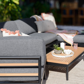 Cayman 6 Piece Outdoor Lounge Set with Coffee Table, Black