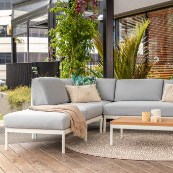 Cayman 6 Piece Outdoor Lounge Set with Coffee Table, White