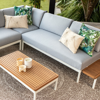 Cayman 6 Piece Outdoor Lounge Set with Coffee Table, White