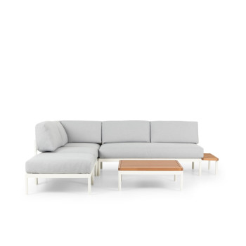 Cayman 6 Piece Outdoor Lounge Set with Square Coffee Table, White