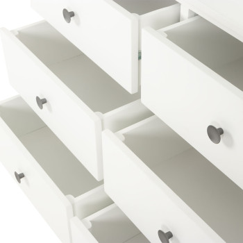 Chelsea 5 Piece Bedroom Set with Queen Bed Frame With 2 Drawers Bedside, White