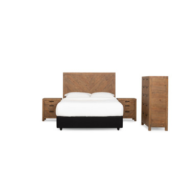 Chevron 4 Piece Bedroom Set with Double/Queen Headboard