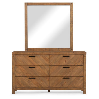 Chevron Lowboy & Dresser Mirror