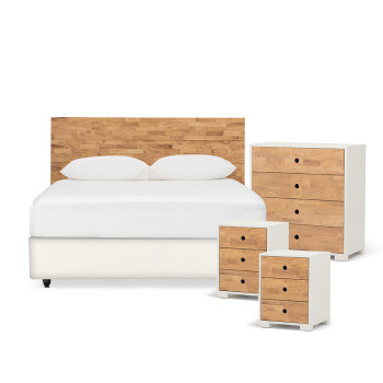 Chia 4 Piece Bedroom Set with Queen / King Headboard