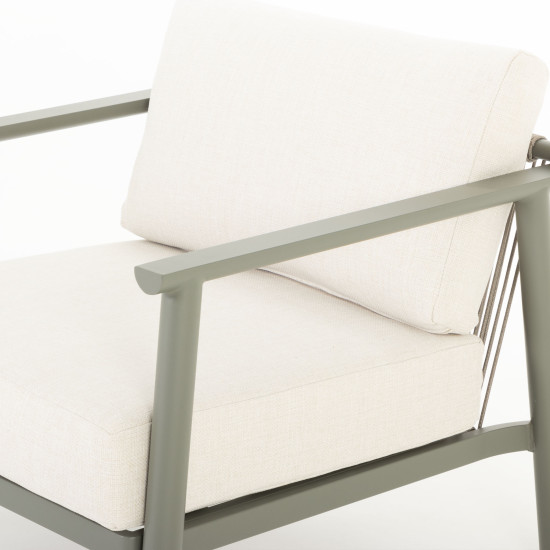 Como 4 Piece Outdoor Lounge Set With Coffee Table, Green