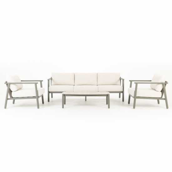 Como 4 Piece Outdoor Lounge Set With Coffee Table, Green