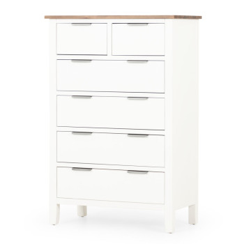 Conway 4 Piece Bedroom Set with Queen Bed Frame and 6 Drawer Tallboy