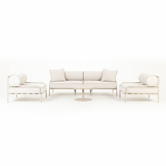 Costa 4 Piece Outdoor Lounge Set With Coffee Table, Dune