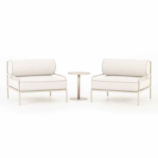 Costa 3 Piece Outdoor Lounge Set With Side Table, Dune
