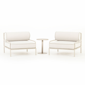 Costa 3 Piece Outdoor Lounge Set With Side Table, Dune