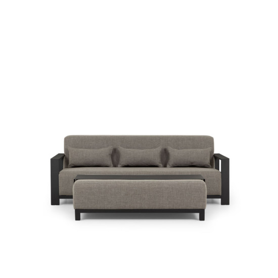Cyprus 2 Piece Outdoor Lounge Set with Coffee Table, Black