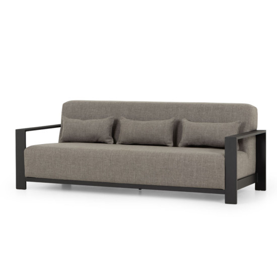 Cyprus 2 Piece Outdoor Lounge Set with Coffee Table, Black