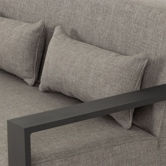 Cyprus 2 Piece Outdoor Lounge Set with Coffee Table, Black