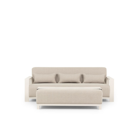 Cyprus 2 Piece Outdoor Lounge Set with Coffee Table, White
