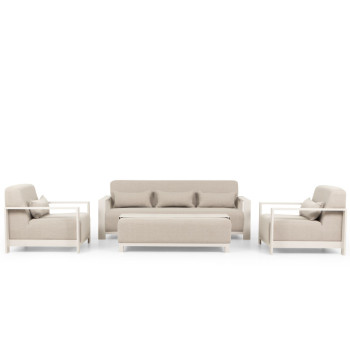 Cyprus 4 Piece Outdoor Lounge Set with Coffee Table, White