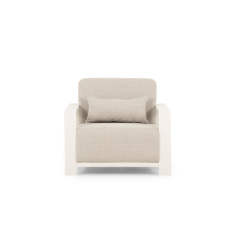 Cyprus 4 Piece Outdoor Lounge Set with Coffee Table - 2 Seater, White