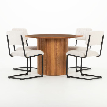Malmo 5 Piece Dining Set - W120, Light Grey