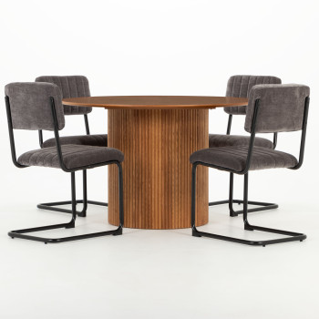Malmo 5 Piece Dining Set - W120, Charcoal