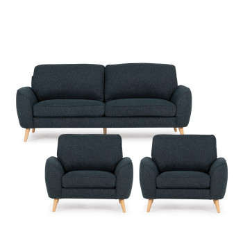 Darby 3 Seater + 2 Armchairs, Navy