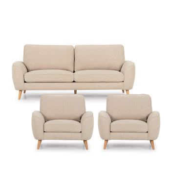 Darby 3 Seater + 2 Armchairs, Oatmeal