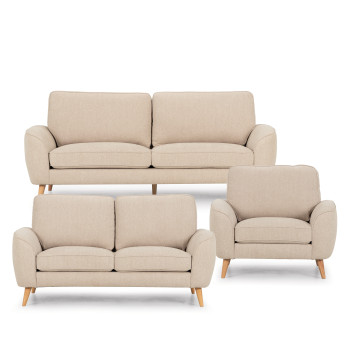 Darby 3 Seater + 2 Seater + Armchair, Oatmeal