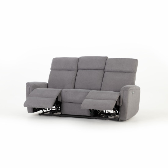 Dion 3 Seater Electric Recliner + 2 Seater Electric Recliner, Ash