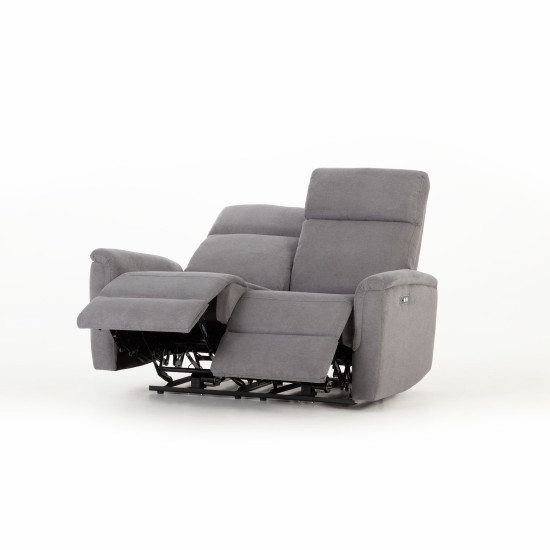 Dion 3 Seater Electric Recliner + 2 Seater Electric Recliner, Ash