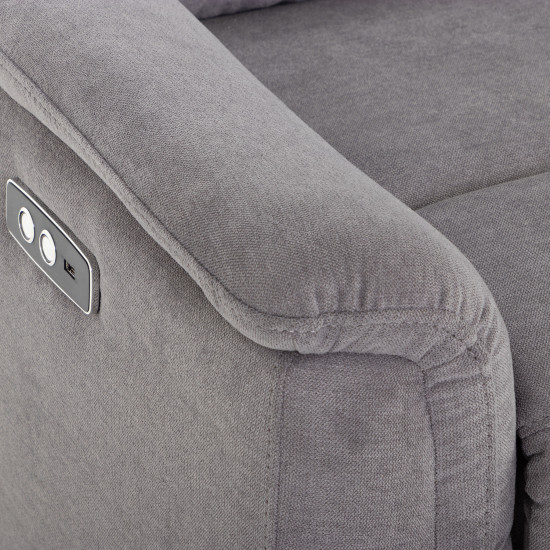 Dion 3 Seater Electric Recliner + 2 Seater Electric Recliner, Ash
