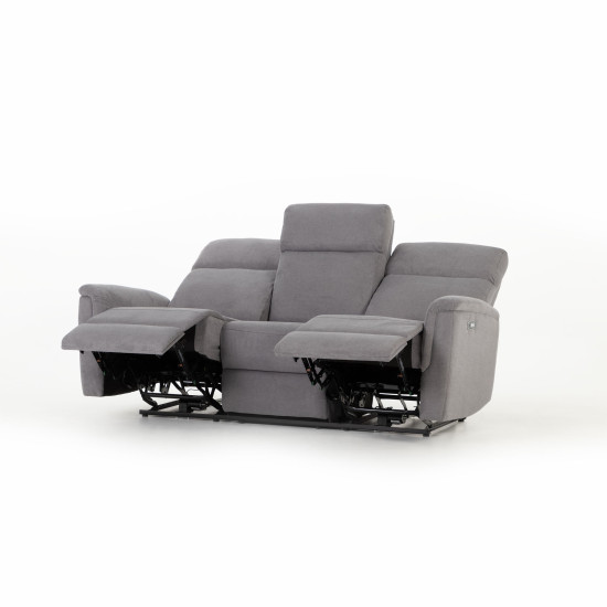 Dion 3 Seater Electric Recliner + 2 Seater Electric Recliner, Ash