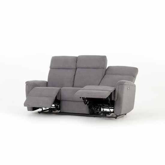 Dion 3 Seater Electric Recliner + 2 Seater Electric Recliner, Ash
